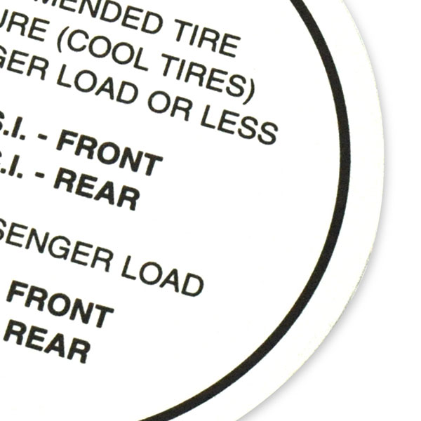 1965 Pontiac GTO/LeMans/Tempest TIRE PRESSURE DECAL ALL (DT0017) | DT0017