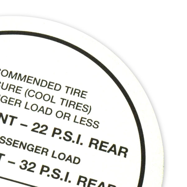 1966 Pontiac GTO/LeMans/Tempest TIRE PRESSURE DECAL ALL (DT0018) | DC1903G