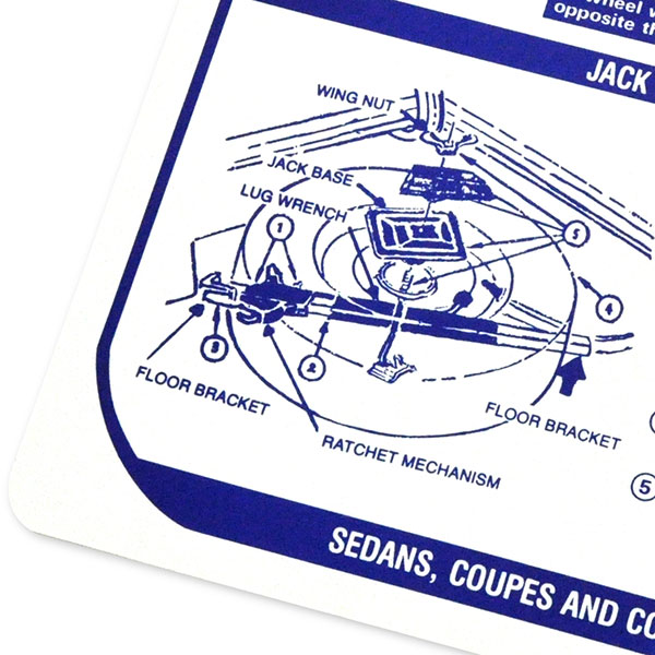 1968 Pontiac GTO/LeMans/Tempest JACK INSTRUCTIONS LEMANS/TEMP/GTO (DT0063) | DC1924G