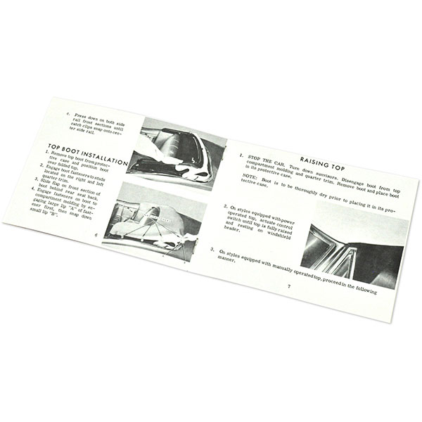 1967 Pontiac GTO/LeMans/Tempest GM CONVERTIBLE TOP MANUAL SF0106