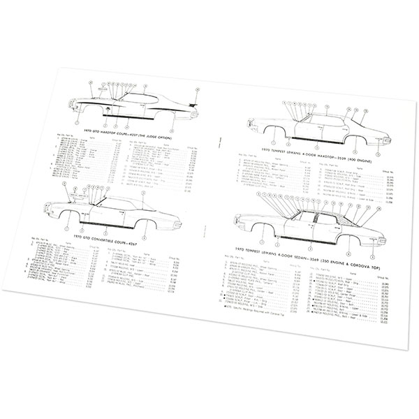 1970 Pontiac GTO/LeMans/Tempest GTO/LEMANS MOLDING AND CLIP MANUAL | MP0130