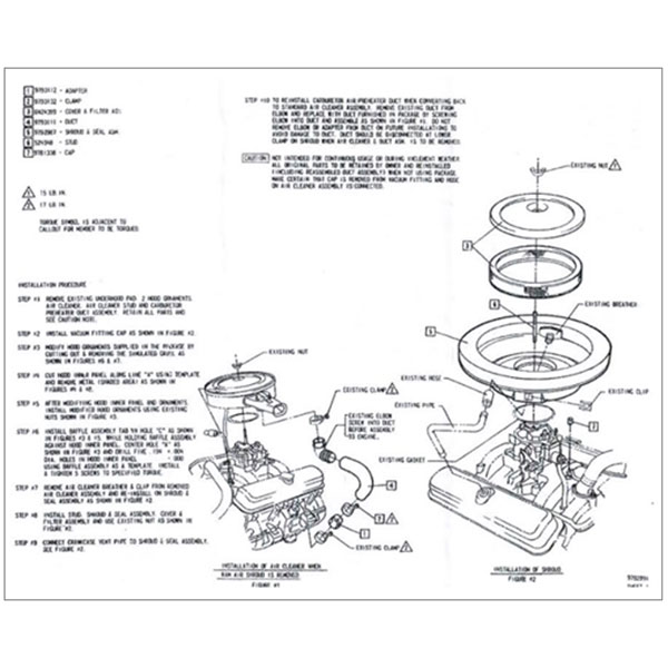 1968 Pontiac Firebird/TransAm RAM AIR KIT FOR 400 STYLE HOOD | CW1626F