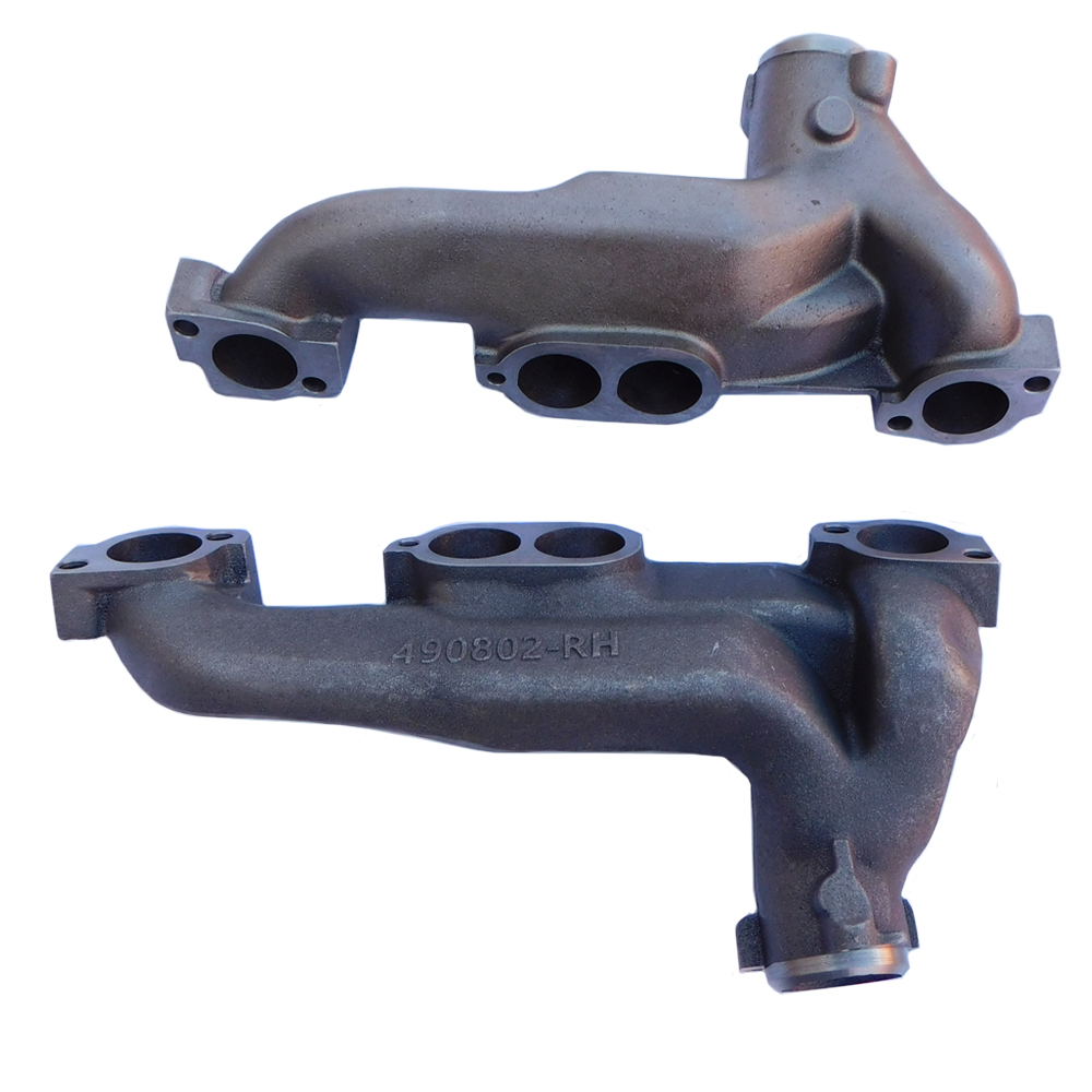 1970 Pontiac Firebird/TransAm ROUND PORT RAM AIR MANIFOLDS H/O, RAM AIR IV OR FOR AFTERMARKET EDELBROCK ALUMINUM HEADS. THESE CAN WORK ON 64-67 BUT MAY HIT THE CONTROL ARMS (9794035 LH 2 BOLT FLANGE & 9797075 RH 3 BOLT FLANGE) - PR | EX2494Z