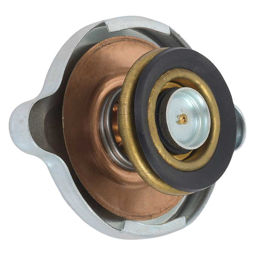1967 Pontiac Firebird/TransAm FACTORY STYLE RADIATOR CAP FOR USE WITHOUT COOLANT OVERFLOW RESERVOIR RC-15 (STAMPED WRITING SAYS TURN TIGHT REMOVE SLOWLY WITH DIRECTIONAL ARROWS AND AC 15# RC-15, FLAT BRASS RIVET, HAS 2 EARS, SILVER CAD PLATING) RATED AT 15LBS | CS1650Z