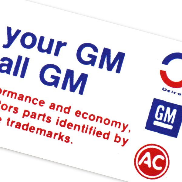 1974 Pontiac GTO/LeMans/Tempest KEEP YOUR GM CAR ALL GM DECAL PE 6488274 EACH | DT0228