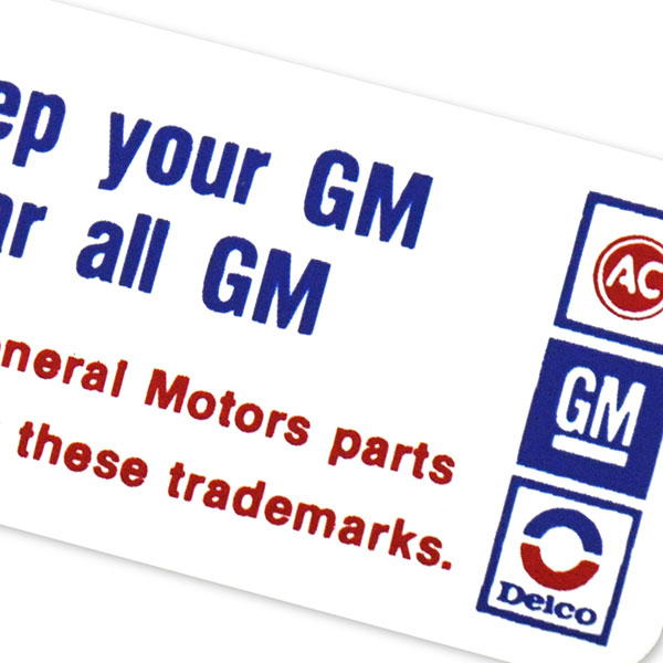 1977 Pontiac Firebird/TransAm ALL 2-V KEEP YOUR GM CAR ALL GM DECAL RE 8995542 EACH | DT0493