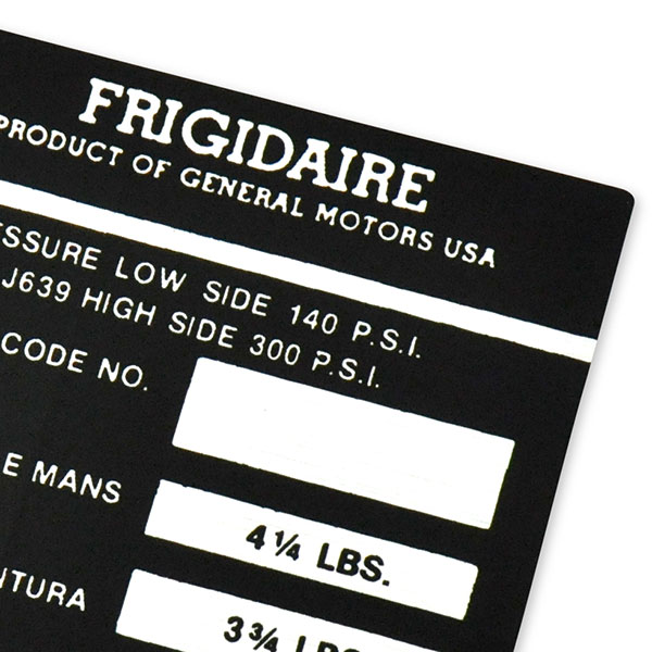 1973 Pontiac Firebird/TransAm FRIGIDAIRE AIR CONDITIONING COMPRESSOR DECAL   (DT0115) | DC1782F