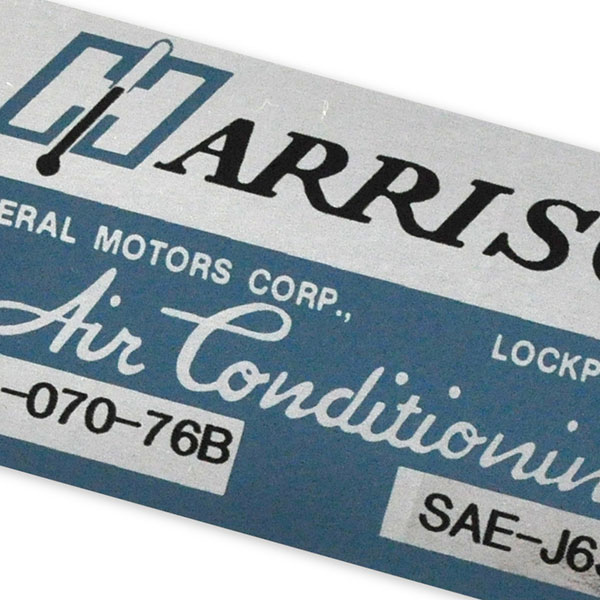 1976 Pontiac Firebird/TransAm HARRISON AIR CONDITIONING EVAPORATOR BOX DECAL EBA-070-76B EACH | DT0277