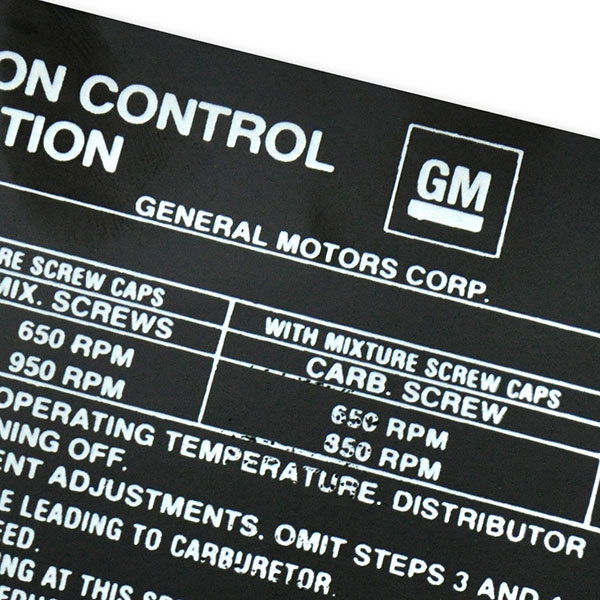 1970 Pontiac Firebird/TransAm 455-4V AT/MT EMISSION DECAL (DT0139) | DC1888G