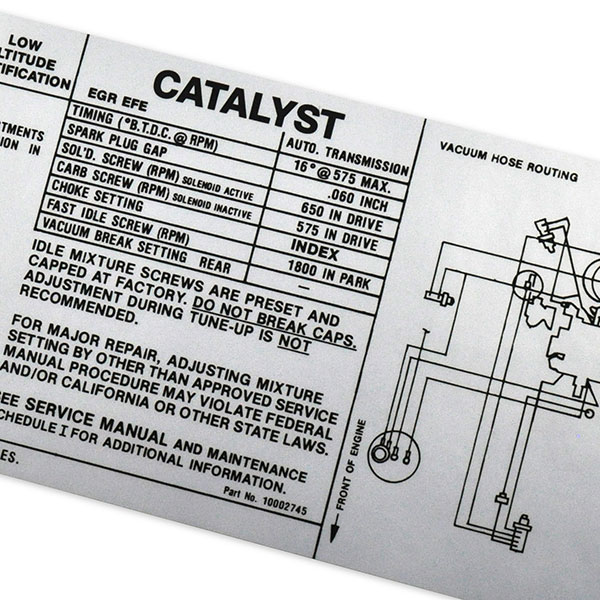 1978 Pontiac Firebird/TransAm 400 AT EMISSION DECAL US RY 10002745 EACH | DT0440