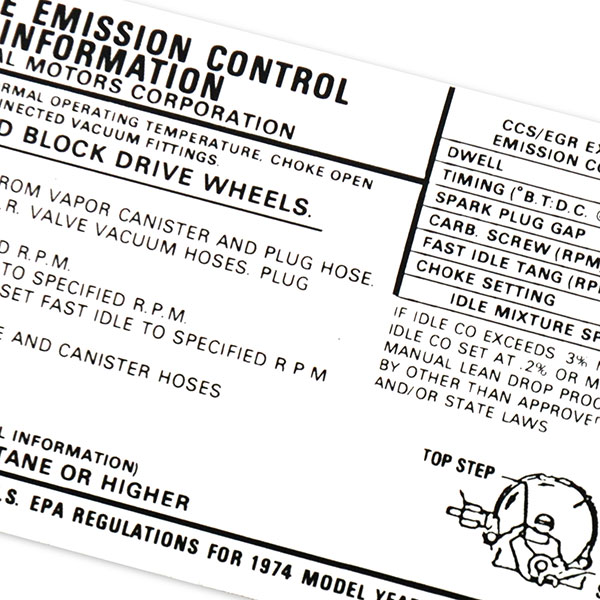 1974 Pontiac Firebird/TransAm 350-4V AT EMISSION DECAL PB 495721 EACH | DT0227