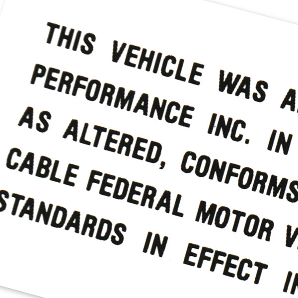 1976 Pontiac Firebird/TransAm HURST MODIFICATION DOOR DECAL EACH | DT0510
