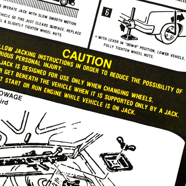 1980 Pontiac Firebird/TransAm JACK INSTRUCTIONS FIREBIRD REGULAR TIRE DECAL GM 10008685 EACH | DT0376