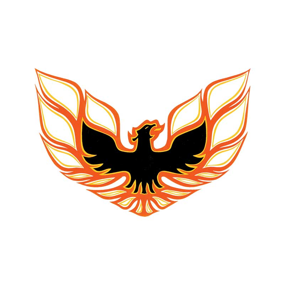 1976 Pontiac Firebird/TransAm 1973-78 FIREBIRD FORMULA LT ORANGE / DARK ORANGE / BLACK REAR SPOILER BIRD CREST DECAL 7.2 inch - EACH | DT0337
