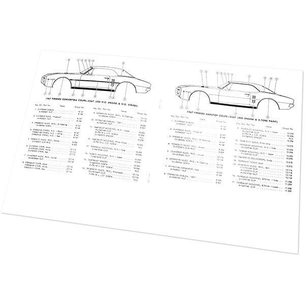 1967 Pontiac Firebird/TransAm FIREBIRD/TRANS AM MOLDING AND CLIP MANUAL | MP0078