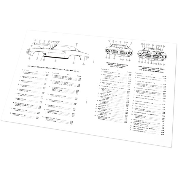 1969 Pontiac Firebird/TransAm FIREBIRD/TRANS AM MOLDING AND CLIP MANUAL