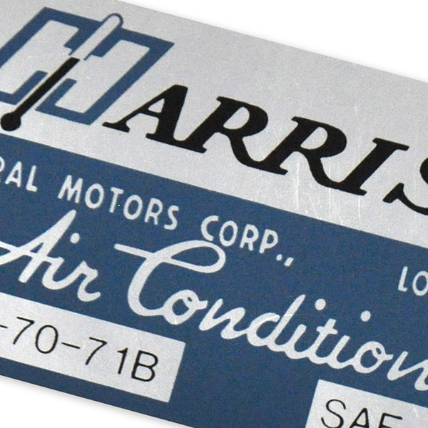 1971 Chevrolet Impala/Caprice/Bel Air HARRISON AIR CONDITIONING EVAPORATOR BOX DECAL EBA-70-71B EACH | DC0552