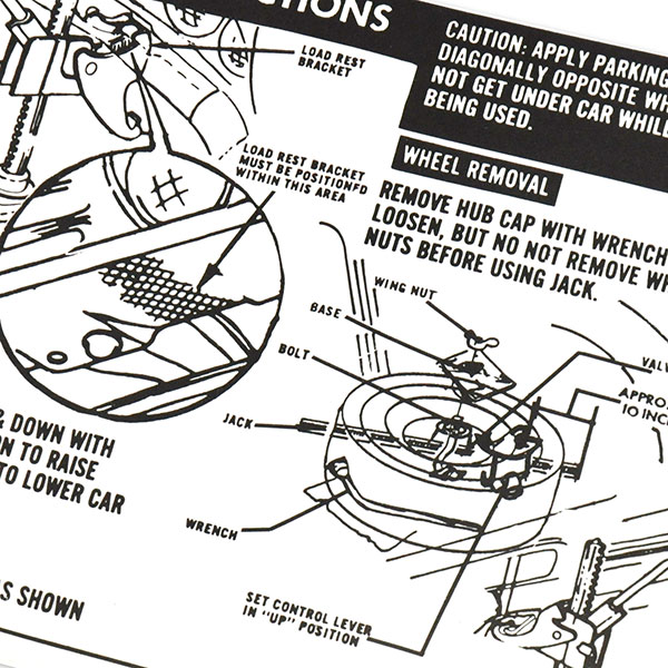 1966 Chevrolet Impala/Caprice/Bel Air JACK INSTRUCTION CONVERTIBLE DC0737 | DC2162P