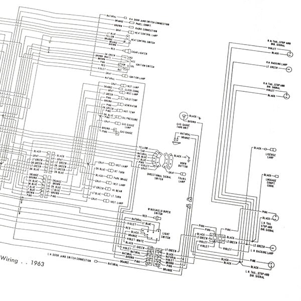 1963 Chevrolet Impala/Caprice/Bel Air CHEVROLET WIRING DIAGRAM MANUAL | MP0223