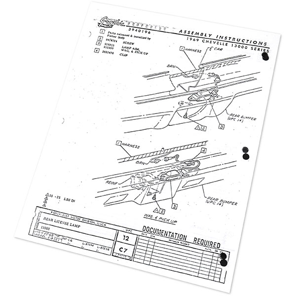 1969 Chevrolet El Camino CHEVELLE ASSEMBLY MANUAL Chevrolet El Camino