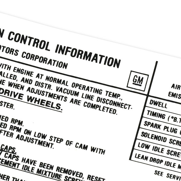 1973 Chevrolet Chevelle/Malibu 350-2V AT/MT EMISSION DECAL - WF (DC0503) | DC2103V