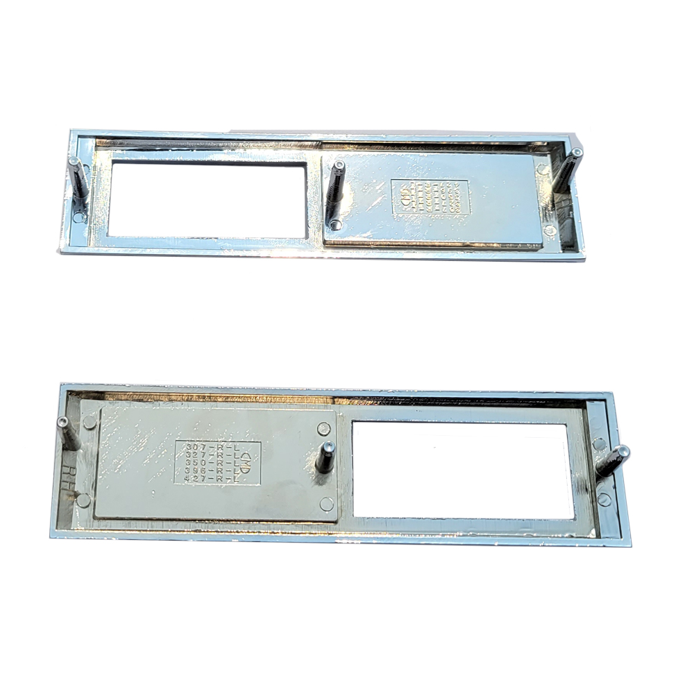 1968 Chevrolet Chevelle/Malibu FRONT MARKER LIGHT CHROME BEZELS (ENGINE SIZE 427) PAIR | XL5001C