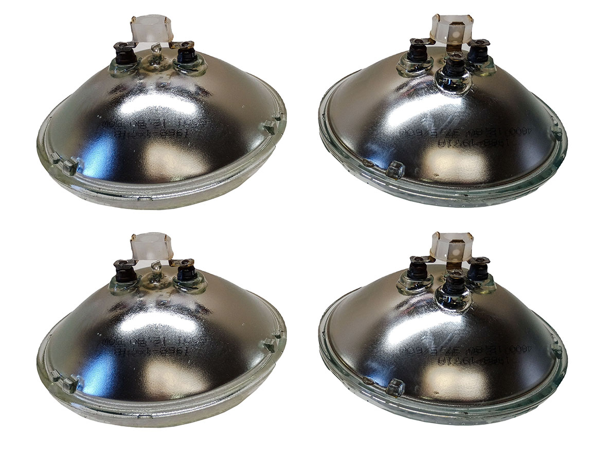 1970 Chevrolet El Camino T-3 HEADLAMP SET OF 4 WITH CORRECT VERTICAL LINES IN T3 TRIANGLE (FOR 4 BULB SYSTEM) SALE!!! | GH7217Z