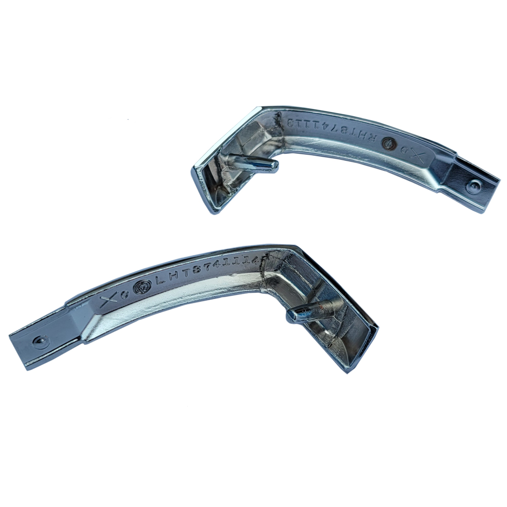 1969 Chevrolet Nova/Chevy II VINYL TOP MOLDING END CAPS CHROME POTMETAL GM # 8741113 / 8741114 - PR | XP4770N