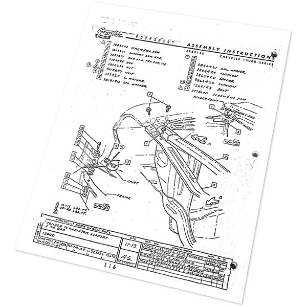 1965 Chevrolet Chevelle/Malibu CHEVELLE ASSEMBLY MANUAL | BK1046V