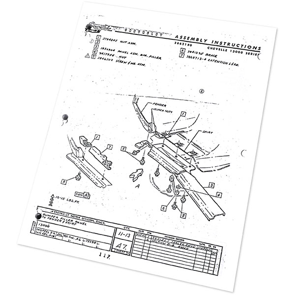 1965 Chevrolet Chevelle/Malibu CHEVELLE ASSEMBLY MANUAL | BK1046V