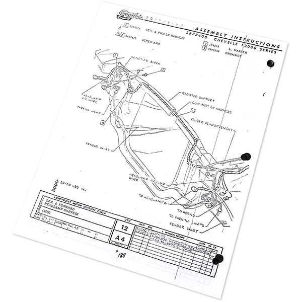 1966 Chevrolet Chevelle/Malibu CHEVELLE ASSEMBLY MANUAL | BK1047V