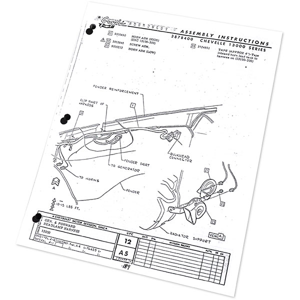 1966 Chevrolet Chevelle/Malibu CHEVELLE ASSEMBLY MANUAL | BK1047V