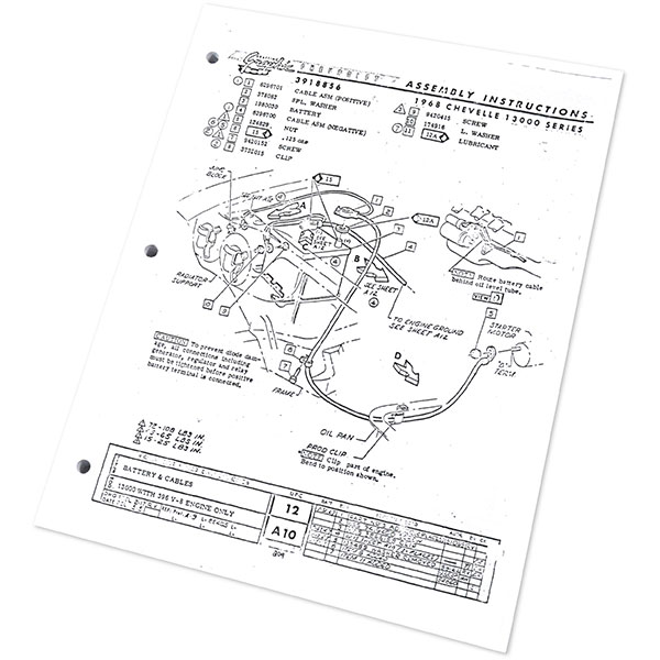 1968 Chevrolet Chevelle/Malibu CHEVELLE ASSEMBLY MANUAL | BK1049V