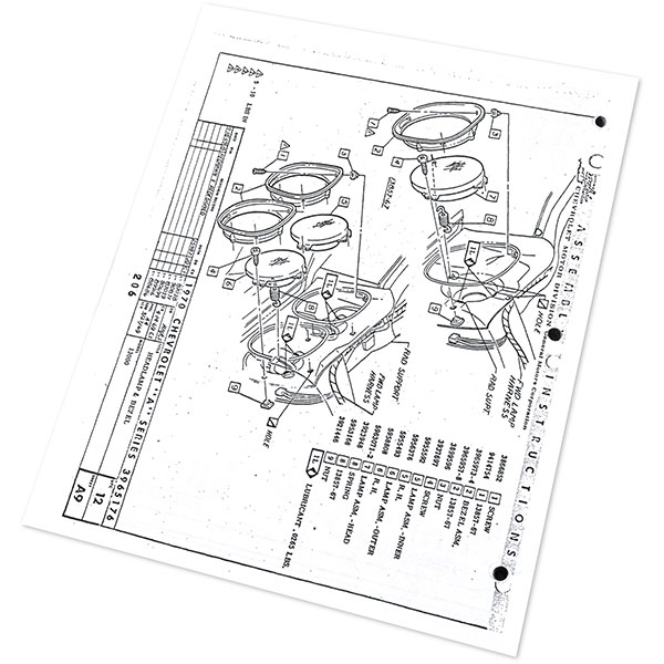 1970 Chevrolet Chevelle/Malibu CHEVELLE ASSEMBLY MANUAL | BK1051V