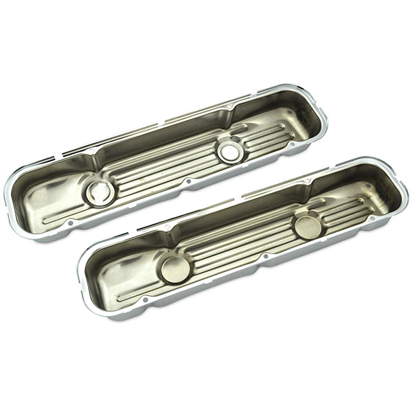 1981 Buick Skylark/GS/Regal/GN RIBBED CHROMED PLATED OE REPRODUCTION, STAMPED STEEL VALVE COVERS 400-430-455 - PR | EN4731S