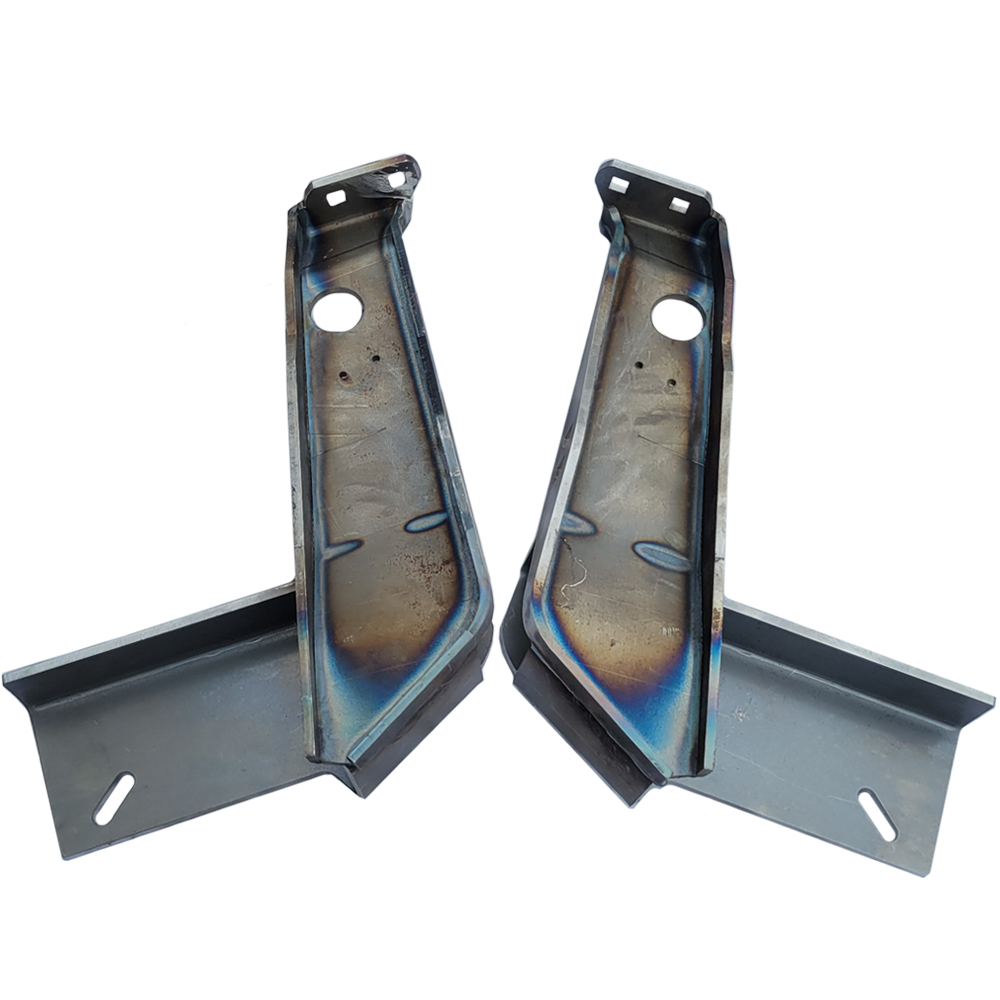 1969 Pontiac GTO/LeMans/Tempest FRONT BUMPER BRACKETS FOR CAR WITH HIDEAWAY HEADLIGHTS NEW (BARE METAL - PAINT TO MATCH) - SET MADE IN THE USA | BP5192G