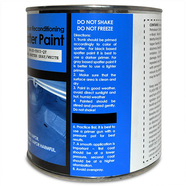 Oldsmobile Cutlass/442/F85 TRUNK FLOOR RECONDITIONING SPATTER PAINT. GREY/WHITE (ONE QUART) | PT7102Z