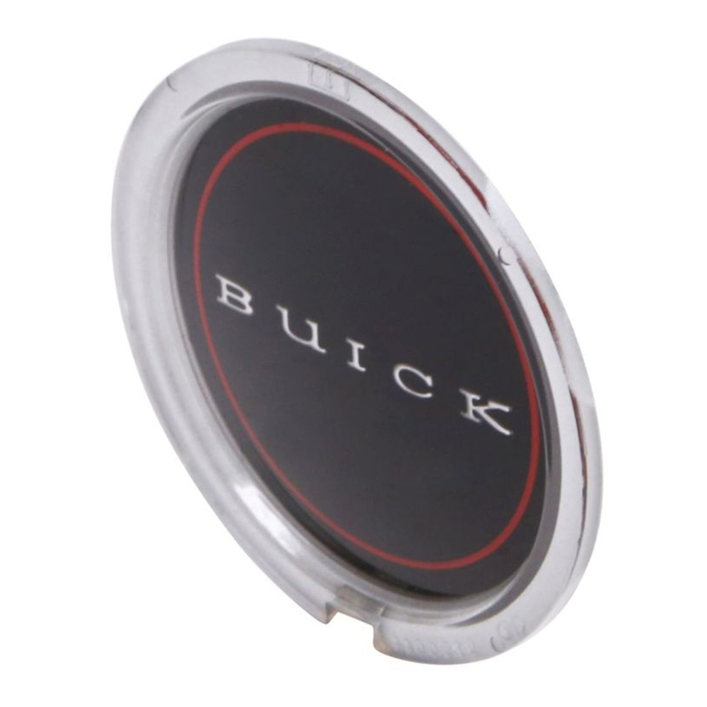 1979 Buick Skylark/GS/Regal/GN SPORT WHEEL HORN CAP EMBLEM (BUICK LETTERS IN MIDDLE) - FOR ALL 1967-79 BUICK 3 SPOKE CUSHION GRIP OR GSX STEERING WHEELS, AND ALSO 1967-69 WOOD STYLE STEERING WHEELS | ST5339S
