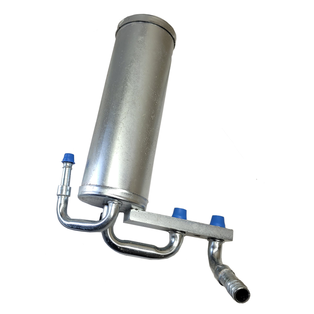1968 Pontiac GTO/LeMans/Tempest MUFFLER ASSEMBLY WITH BARBED FITTINGS FOR R12 - THIS IS THE COMPRESSOR MUFFLER ASSEMBLY | AC1311G