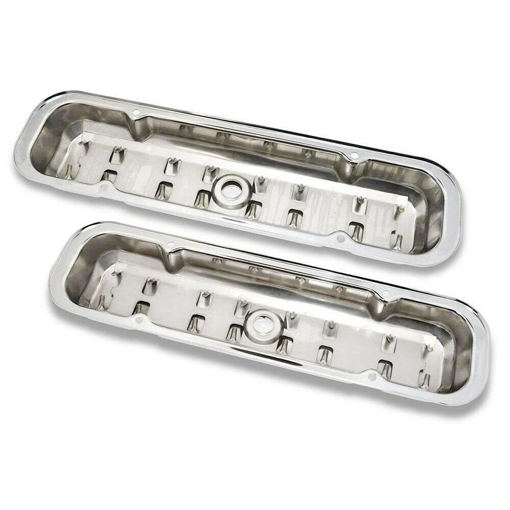 1975 Pontiac Firebird/TransAm VALVE COVERS CHROME WITH DRIPPERS - PR - GM # 4900227 | EN2305G