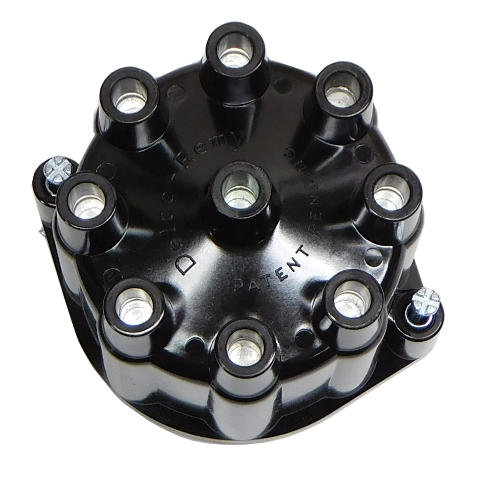 1964 Chevrolet El Camino DELCO DISTRIBUTOR CAP (# 1971244) FOR 8 CYLINDER WITH FLAT CAP. HAS CORRECT LOGO AND IS LICENSED BY GM | EN9630Z