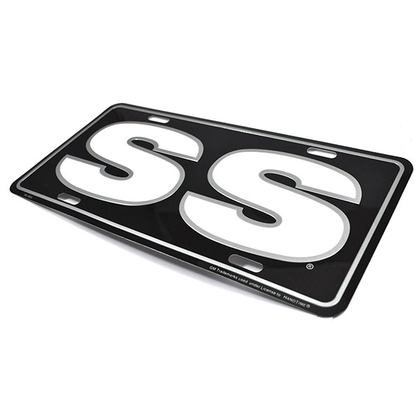 1967 Chevrolet Camaro ACCESSORY LICENSE PLATE (BLACK BACKGROUND WITH SS IN WHITE) | BK9949Z
