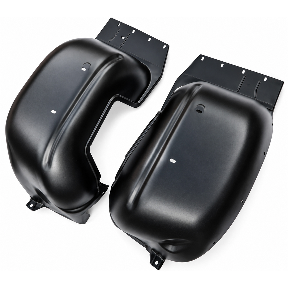 1966 Oldsmobile Cutlass/442/F85 BLACK FRONT INNER FENDER SKIRT WELLS (PLASTIC) PAIR MADE IN THE USA | BP9877T