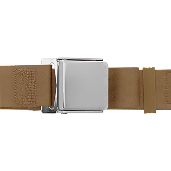 1970 Chevrolet Nova/Chevy II CHROME FLIP STYLE LAP BELT, TAN (3000) 74