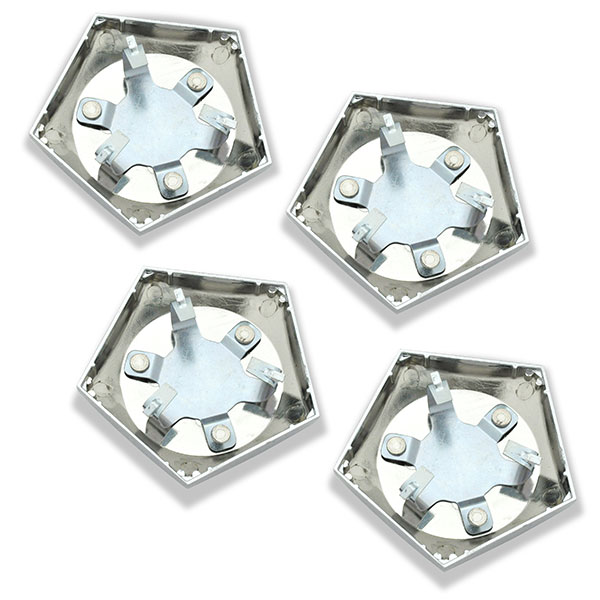 1976 Pontiac GTO/LeMans/Tempest HONEYCOMB CENTER CAPS WITH ARROW CREST PENTAGON SHAPED (REPRODUCTION SNAP ON STYLE) - SET OF 4 | WT7092Z