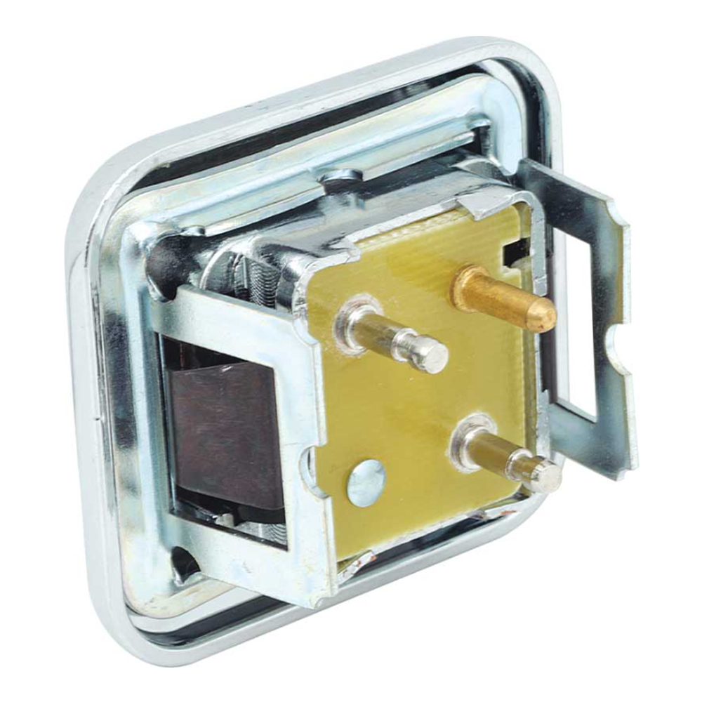 1970 Chevrolet Monte Carlo POWER DOOR LOCK SWITCH - SINGLE BUTTON - READS LOCK AND HAS THE CORRECT ROUND CORNERS AND PROFILE.  REPLACES GM#: 8792174. IT IS MADE OF DIE CAST METAL AND IS CHROME PLATED | EL2028Z