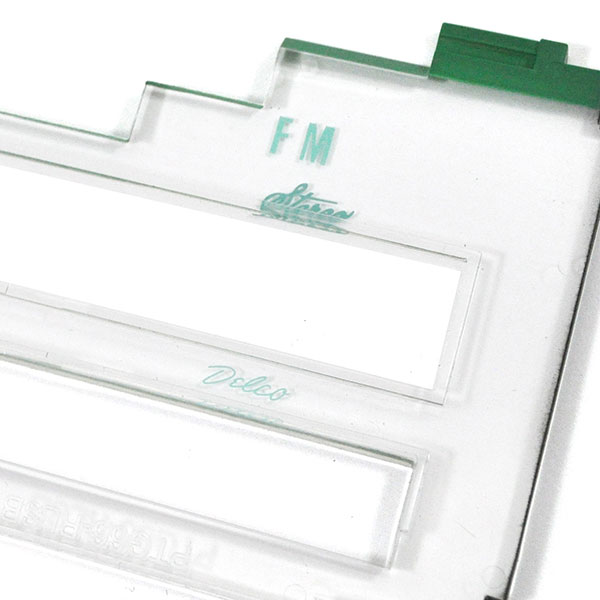 1970 Chevrolet El Camino GREEN WRITING WITH GREEN LIGHT REFLECTOR AM/FM STEREO RADIO LENS | RD2830Z