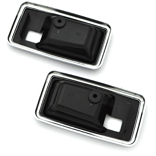 1979 Pontiac Firebird/TransAm DELUXE DOOR HANDLE ESCUTCHEON (THIN CHROME EDGE) BLACK - PR | IN12340F