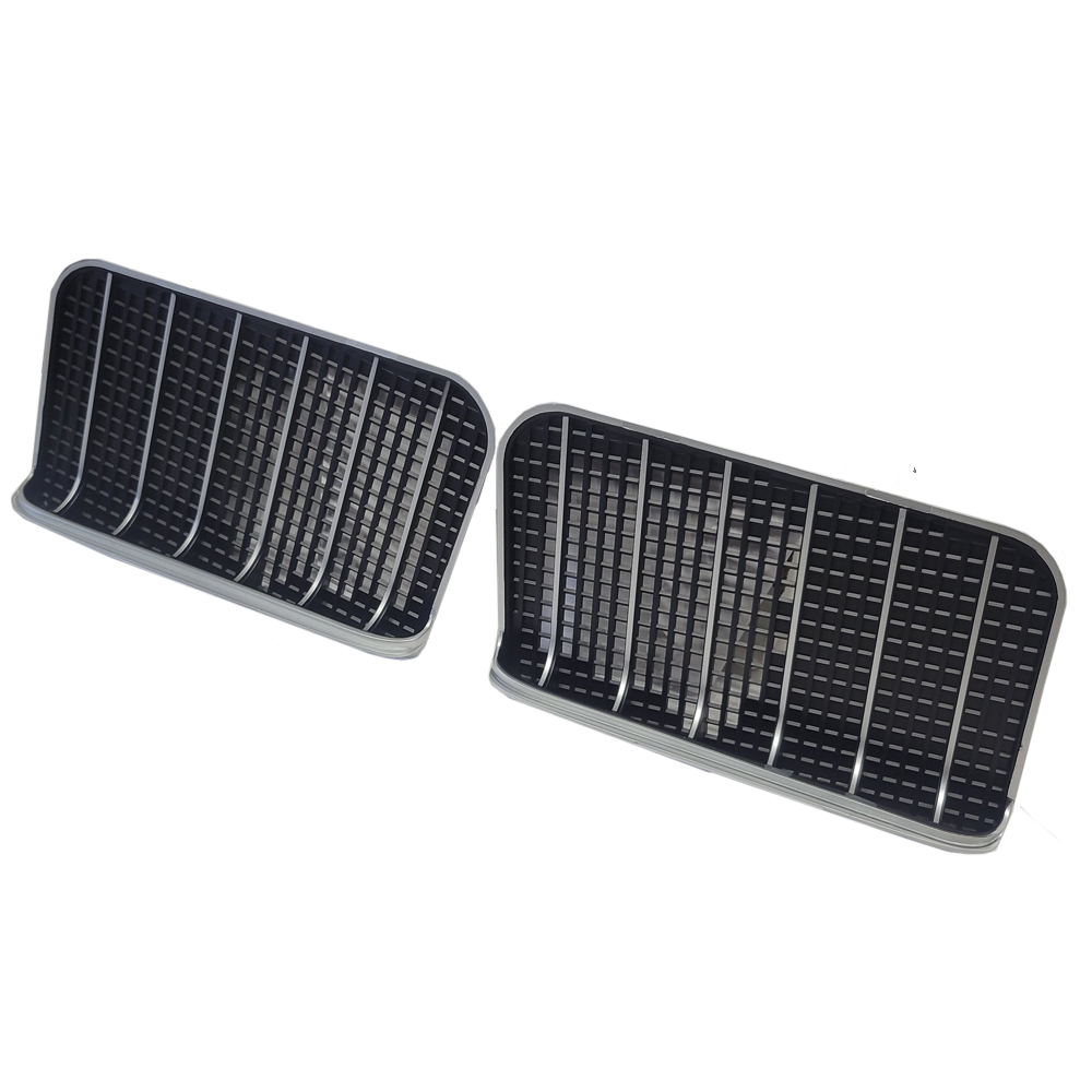 1971 Buick Skylark/GS/Regal/GN GS HOOD GRILLES (BLACK PLASTIC WITH SILVER TRIM) - PR | BP12401S