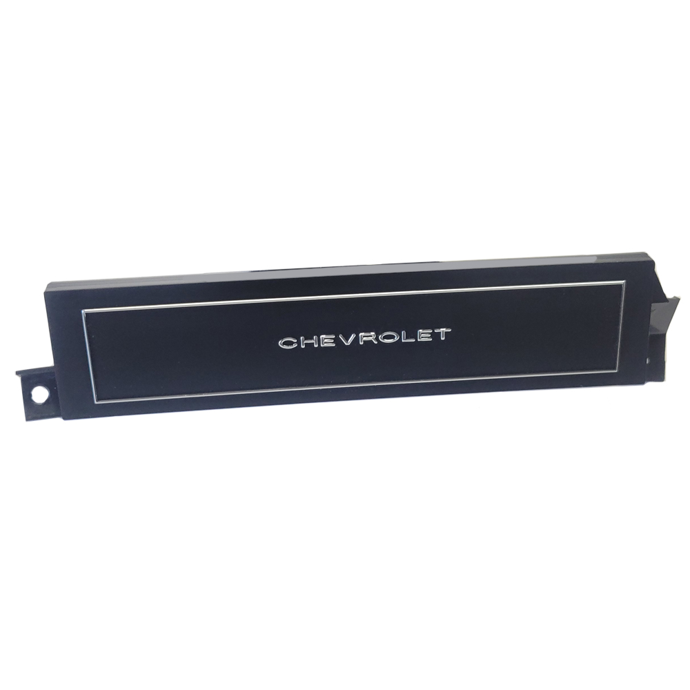 1971 Chevrolet Monte Carlo DASH HOUSING A/C DELETE PLATE FOR CENTER VENT AREA (SAYS CHEVROLET ON IT) | IN12420C